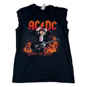 AC/DC Rock or Bust 2015 North American Tour Muscle Tee, Size Small